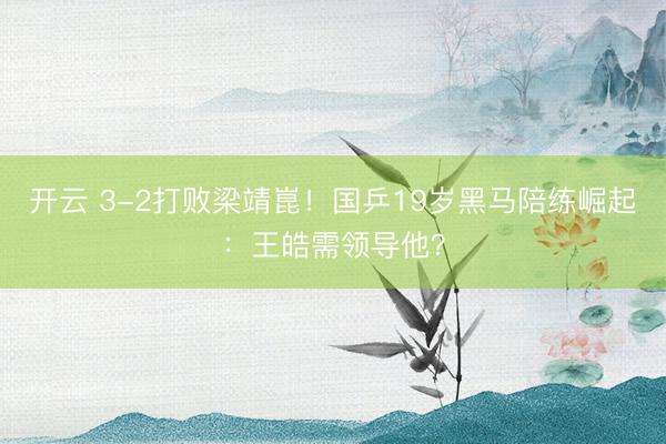 开云 3-2打败梁靖崑！国乒19岁黑马陪练崛起：王皓需领导他？